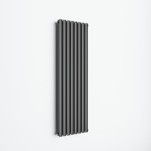 ELEGANT Design Heizkörper Modern Röhren 1600x472mm Anthrazit Vertikal Oval Paneelheizkörper Mittelanschluss Doppellagig