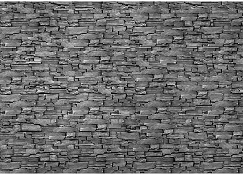 Runa Art Fototapete Steinwand 3D Effekt 352 x 250 cm Vlies Tapeten XXL Moderne Wandtapete Wohnzimmer Schlafzimmer Grau 9086011c