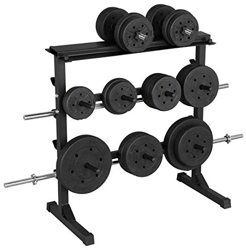 Yaheetech Soporte para Barras de Pesas Discos 280mm Carga MAX.300 kg