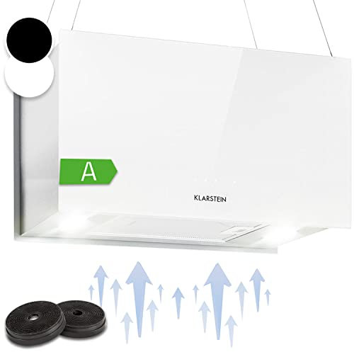 Klarstein Hanging Island Cooker Hood, Extractor Fan for Kitchen Islands, 590m³/h Airflow, Timer, Adjustable Kitchen Extractor Fan with Modern Design, 3 Mode Cooker Hoods, Activated Carbon Filters