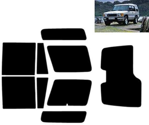 Passgenaue Tönungsfolie für-Land Rover Discovery 2 5-Türen 1999-2004 Heck/Seitenscheiben (05% Tiefschwarz)