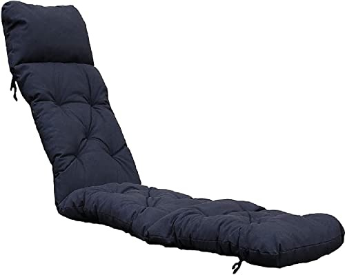 Ambientehome Deckchair Sitzkissen Sitzpolster Auflage für Liege, 195x49 cm dunkelgrau