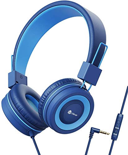 iClever Casque Enfant, Ecouteurs Enfants Filaire, Bandeau Réglable avec 85/94 DB Volume Limité, Ecouteurs Pliable Enfants pour l'Ecole Voyage