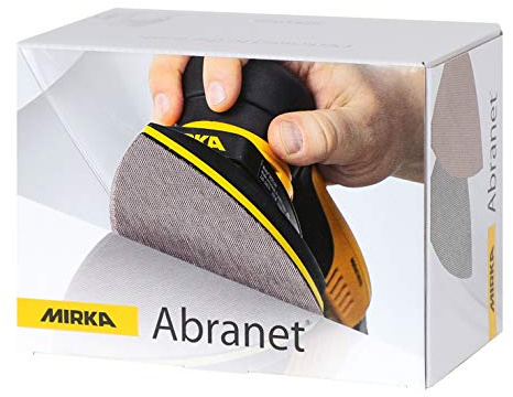 Mirka Schleifscheiben Abranet Netz Delta 100x152x152 mm Klett P100 | Netzstruktur für staubarmes Schleifen von Holz Lack Kunststoff ideal für Dreieckschleifer hohe Effizienz lange Lebensdauer