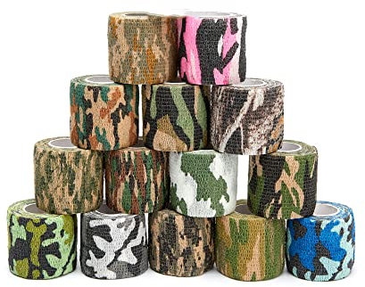 LTLCLZ 14Rollen Set Armee Elastische Sportbandage 4,5M Camouflage Selbstklebende Bandage Jagd Verkleidung Fitness Kniebandage Knöchel Kinesiologie,10cm high Set