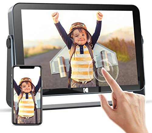 KODAK Cornice Digitale WiFi 10 Pollici, IPS Touch Screen, Batteria Integrata da 4000mAh, condividi foto e video tramite APP, Calendario, Sveglia, Tempo metereologico