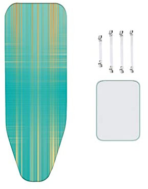 Bügelbrettbezug, extra groß, mit 4 Clips, Bügelbrettbezug, Baumwolle, bedruckt, 160 x 60 cm