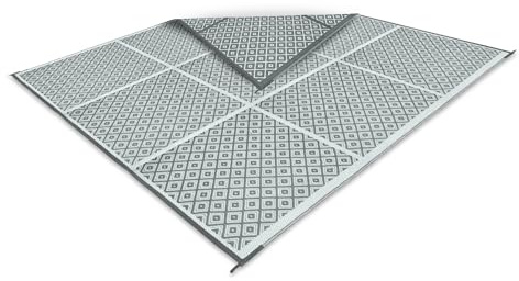 BERGER Square 300 - Tappeto per esterni - 300 x 300 cm - Tappeto per esterni - Tappeto da campeggio - Tappeto per tenda - 300 x 300 cm - Traspirante, morbido - Con anelli di fissaggio