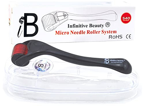 Derma Roller INFINITIVE BEAUTY 540 Titanium Alloy Microneedle Roller for Skin, Face Beard & Hair (2.0mm)