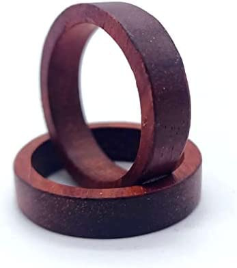 crigema - Anillo de Madera Natural de Sandalia - Negro o Marrón - Hombre Mujer, 17, Madera, Madera