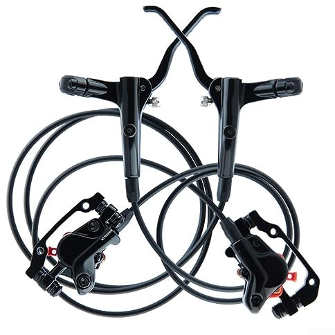 Lioaeust Hydraulisches Bremsen-Set, MTB-Fahrradbremse, hydraulische Scheibenölbremsen mit Hebel-Set, vorgefüllt mit 2 Rotoren, Fahrrad-Ersatzteil (B)