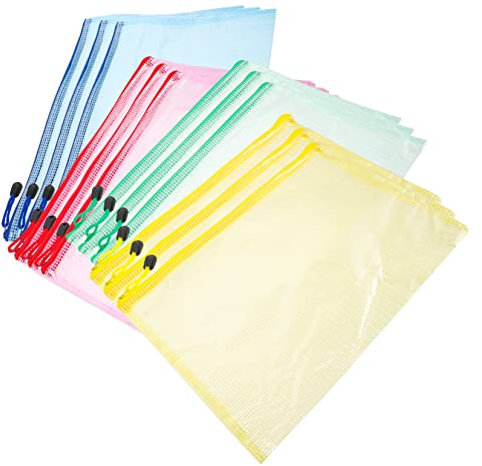 12St A4 transparente Aktentasche schulordner schul ordner Taschenordner aus Kunststoff Aktenhalter Dokumentenständer durchsichtige Kosmetiktasche Quittungsorganisator Aktentaschen