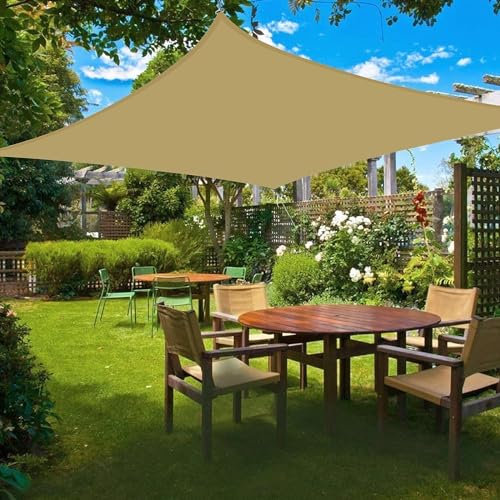HOMPER 3x4m Sonnensegel Rechteckig Atmungsaktiv, Premium PES Polyester 95% UV-Schutz Sonnenschutz,für Balkon Garten Camping