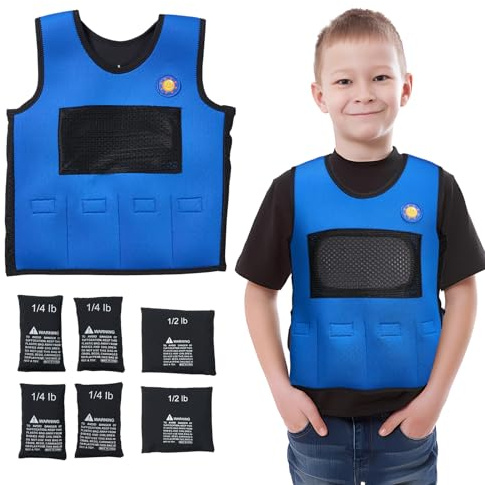 TOPARCHERY Gewichtsweste für Kinder mit sensorischen Bedürfnissen, Kompressionsweste für Kinder mit SDP, ADHS, ADD, sensorischer Überlastung