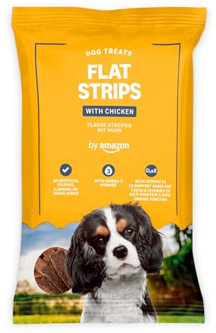 by Amazon Hundeleckerlis - Flache Streifen mit Huhn, 200g