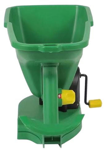 Yardwe Hand Crank Spreader Portable Broadcaster for Lawn and Garden, Small Handheld Seeder with Green Housing, Suitable for Grass and Fertiliser Distribution in Gardens
