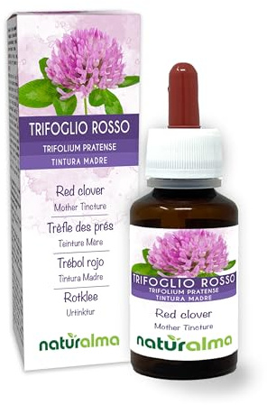 Trébol rojo o trébol violeta (Trifolium pratense) hierba con flores Tintura Madre sin alcohol Naturalma - Extracto líquido gotas 60 ml - Complemento alimenticio - Vegano