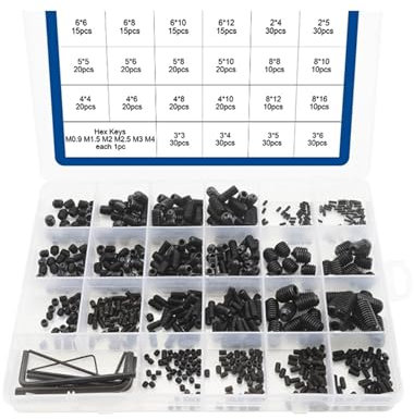 666-teiliges Sortiment an Gewindestiften mit Innensechskant und Innensechskant, M2, M3, M4, M5, M6, M8, Innensechskant, 12,9 Kohlenstoffstahl (Size : 446pcs)