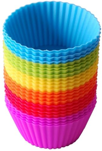 JYTDBCS Silicone Cupcake Molds, 24 Count (Pack of 1), Multicolored, Reusable, Round, Everyday Use, Multiple Occasions