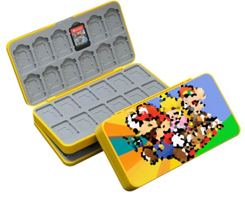 doepeBAE Switch Spiele Aufbewahrung, Spielehülle mit Magnetverschluss, Weiches Silikonfutter, 48 Game Card Slots und 48 Micro SD Karten, Kompakte Aufbewahrungstasche (B05)