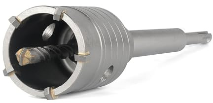 BINOTA 45 mm Scie Cloche Béton Pro SDS-Plus | Carbure de tungstène – Queue 220 mm – Foret cruciforme – Perçage à sec béton, brique, pierre, maçonnerie