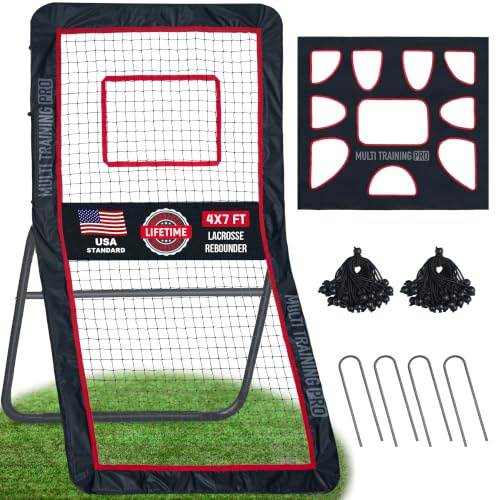 ESUELITE Strapazierfähiges Lacrosse-Rebounder für den Hinterhof, Volleyball-Rebounder-Netz, Rückprallnetz mit verstellbaren Winkeln für Lacrosse, Volleyball, Baseball, Fußball, inkl. abnehmbarem