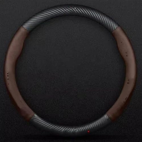 JTWMTY Modedesignstücke Für B&MW M E46 E90 E60 F30 E39 F10 F20 E87 E36 F20 F30 E92 1 2 3 5 6 7 Serie X1 X3 X5 X7 Carbonfaser-Lenkradbezug Fürs Auto(Brown for M5)