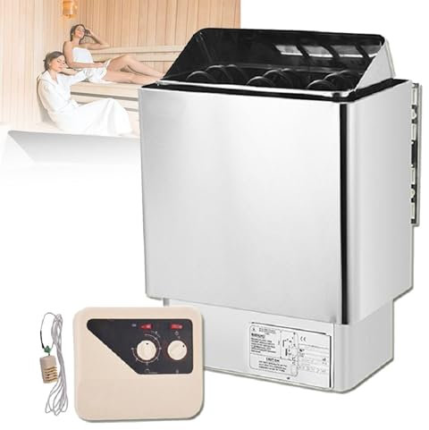 Cashwise Electric Sauna Heater, Sauna Oven Stainless Steel 4.5-9 Kw External Sauna Control Premium, Wet and Dry Bath Sauna Box Sauna Room Equipment for Home Hotel Spa Shower Steam Room,8KW
