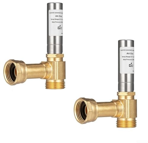 Zilimontt Water Hammer Eliminator,Angle Water Hammer Arrestor,Washer Water Hammer Arrestor,Stainless Steel Washing Machine Angle Water Hammer Arrester 3/4 Reduces Noise