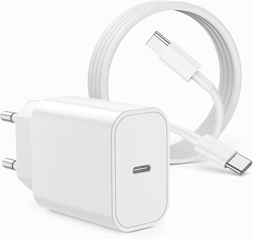 Chargeur Rapide iPhone 17 16 15, 20W Chargeur Apple Type C avec Câble USB C vers USB C 2M for Apple iPhone 17 Pro Max/17 Air/16 Plus/16 Pro Max/16 Pro/15 Pro Max/15 Plus/iPad Type C Adaptateur Secteur