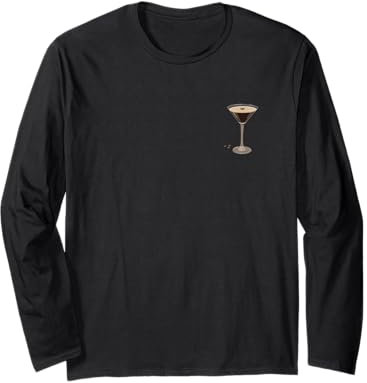 Glass Espresso Martini Minimalist Elegance Pocket Drinking Long Sleeve T-Shirt
