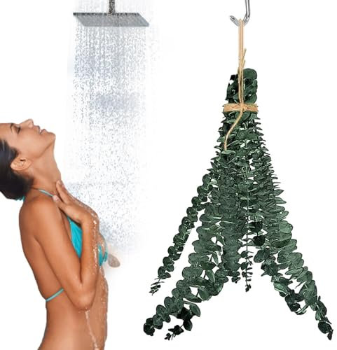 17 Inch Fresh Eucalyptus Bundle With Real Preserved Stems and Leaves for Shower, Hanging Greenery Plant