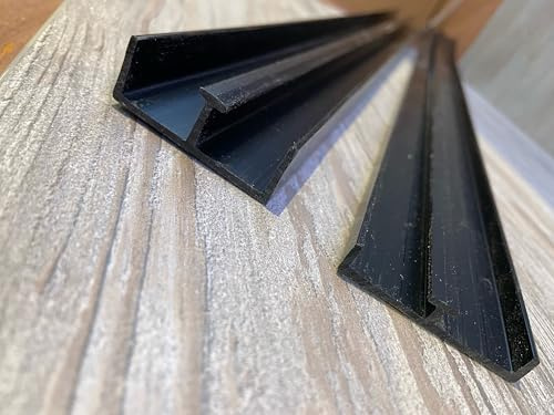 18mm Black Plastic Sliding Door Track Set to Suit 18mm Door/Panel (Black, 5' (1525mm) Long)