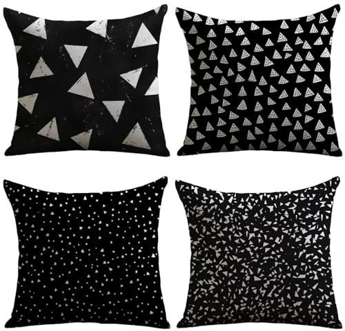 Cuscini Esterno Nero Federe Cuscini Divano 40x40cm Cuscino Divano Moderno Velluto Copricuscini Decorativi Doppia Faccia Stampa Fodera per Cuscino per Sedia Camera Letto Arredo Esterni Giardino JL-657