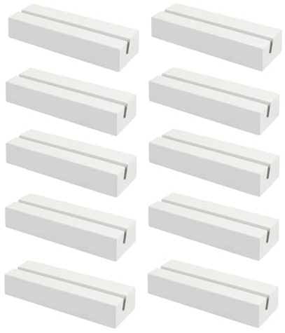 Alfven Soportes para Tarjetas de Madera, 10 unidades Soporte de Madera para Fotos, Soporte para Números de Mesa, tarjeteros para menús para restaurantes, fiestas, bodas, oficinas, banquetes