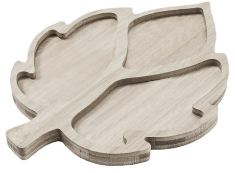 Food Serving Tray, Leaves Cheese Board, Wooden Charcuterie Platter, Rustic Harvest Design, Multi-Use Snack Display for Fall, Thanksgiving, Halloween, Party, Table Decor, 37x28x1.2cm