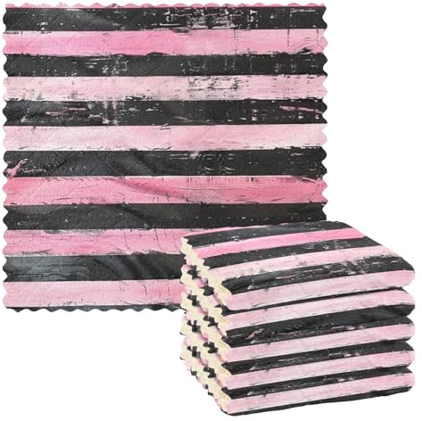 Voucong Juego de toallas de cocina y paños de cocina con rayas horizontales de microfibra, grandes, reutilizables y lavables, paquete de 6 toallas de mano