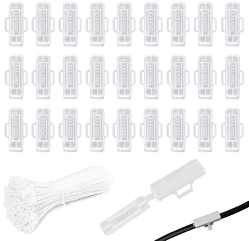 TILONKJ 50 pezzi Etichetta Cavi Elettrici, Segnacavi Elettrici in Materiale di Nylon, Etichette per cavi Fascette con Etichetta Fascette per Cavi Adatte all'etichettatura di vari cavi