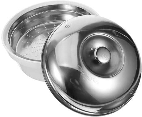 Veemoon Vaporera para Microondas Acero Inoxidable Cesta Multifunción para Cocer Arroz Bollos y Verduras con Tapa que Reduce Pérdida de Agua Fácil de Limpiar y Transportar