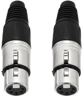 QUARKZMAN 2 Piezas Conector XLR Hembra De 5 Pines Plateado-2.72 Pulgadas