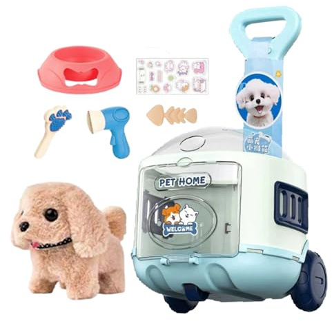 Toy Pet Stroller Accessories - Plush Animal Care Play Set Bundle, Stuffed Figure Doll Pretend Activity, Kids Role Play Fun | Girl Boy Birthday Present Indoor Outdoor Walk