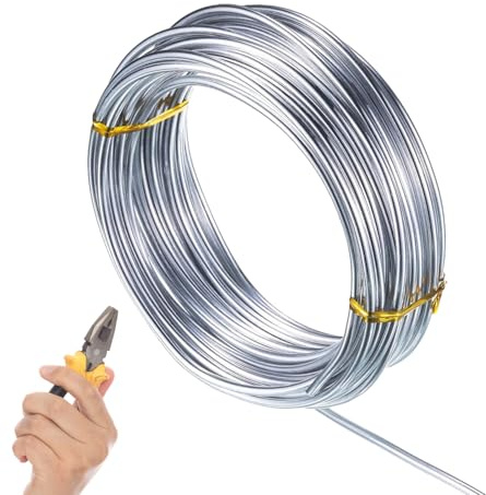 Hantverkstråd av aluminium – 9 gauge 3 mm tjock böjlig metalltråd, modellering, smycken, blomtillverkning, förpackning och vävning | flexibel tråd för cykelskelett-