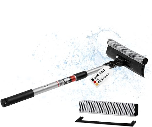 HEYNER® Scheibenreiniger Set I Super Cleaner L PRO mit Teleskopgriff + Ersatzkit I Auto Reinigungs-Bundle für Windschutzscheiben