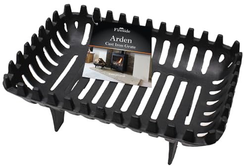 JVL Arden 16-Inch Fireside Accessory Log Coal Grate, Cast-Iron, Black, 37 x 27 x 16 cm