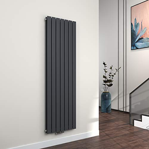 EMKE Vertikal Heizkörper 1800x538 mm Design Flachheizkörper mit Mittelanschluss, Doppellagig Anthrazit Paneelheizkörper Wandheizkörper für Bad, Schlafzimmer & Wohnzimmer, 1895W