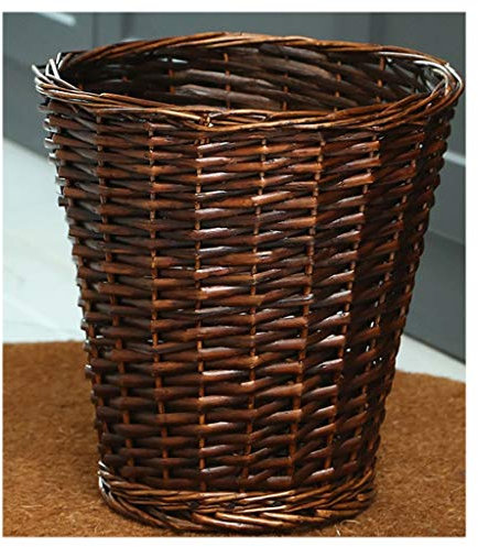 CXD Contenedor de Basura de Mimbre Tejido, se Puede Usar como Cubo de Basura, Papelera de Reciclaje o Papelera, dormitorios, dormitorios, baños u oficinas: Natural （8L / 1.7gallon