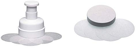 KitchenCraft Plastic Beef Burger Press/Fish Cake Maker with 100 Wax Discs & Wax-Paper Beef Burger Discs, 8.5 cm (3.5) (Pack of 250)