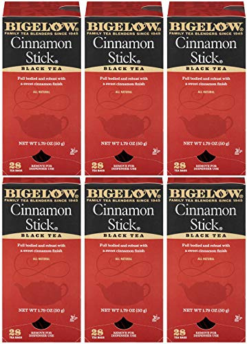 Bigelow Cinnamon Stick Black Tea Bags 28-Count Boxes (Pack of 6) Cinnamon Flavored Black Tea Naturally & Artificially Flavored