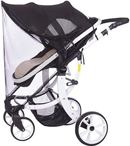 Kyowoll Toldo Protector Solar Universal para Cochecito de Bebé - Bebé Coche Carritos de viaje Paseo Sombrilla Parasol Protección UV 50+ con Malla Transpirable (Con mosquitera)