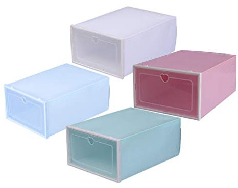 Cabilock 4 Pz Scatola Per Scarpe Da Cassetto Contenitore Per Scarpe Scarpa Da Armadio Custodia Per Scarpe Sandali Cassa Scatola Di Immagazzinaggio Plastica Alta Capacità A Conchiglia